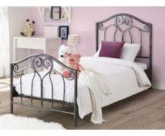 Metallbett WHITNEY + Lattenrost - 90x190cm - Schwarz