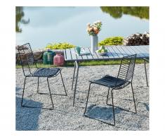 Gartenstuhl 2er-Set MACAPA - Stapelbar - Metall - Schwarz