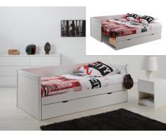Ausziehbett mit Bettkasten ALFIERO + Lattenrost - 90x190cm