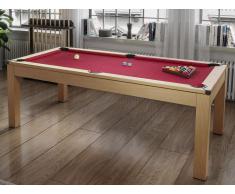 Multifunktionstisch Billard & Tischtennis - 213 x 112 x 81,5 cm - Rot - BALTHAZAR