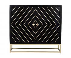 Sideboard Art Déco Holz & Metall PRISMIN - 2 Türen
