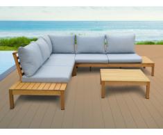 Garten Sitzgruppe Holz ESTELI: Ecksofa & Couchtisch