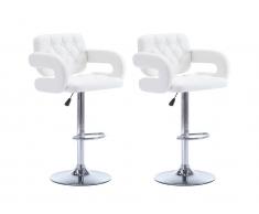 Barhocker 2er-Set CONAN - Höhenverstellbar - Weiß