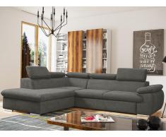 Ecksofa mit Schlaffunktion & Bettkasten - Ecke Links - Anthrazit - FABIEN