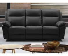 Relaxsofa 3-Sitzer - Büffelleder - Schwarz - PAKITA
