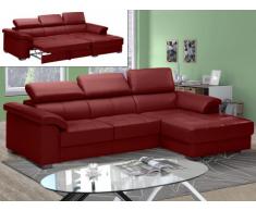 Ledersofa Ecksofa mit Schlaffunktion & Matratze Experiencia - Standardleder - Rot - Sofaecke Rechts