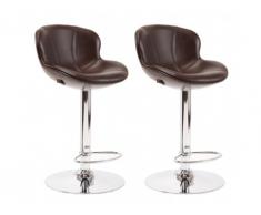 Barhocker 2er-Set Smiley - Braun