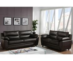 Couchgarnitur 3+2 - Kunstleder - Braun - MANOA