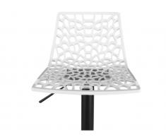 Barhocker 2er-Set CLARK - Polypropylen - Schwarzer Fuß - Weiß