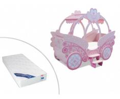 Set Kinderbett PRINZESSIN + Lattenrost + Matratze ZEUS - 90x190cm