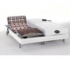 Matratzen elektrischer Lattenrost 2er-Set mit Okin-Motor Lysis III - 2x90x200cm - Weiß