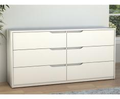Kommode LUCILE II - 6 Schubladen - Holz (MDF) - Weiß