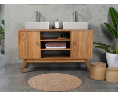 Badmöbel mit Doppelwaschbecken - Teakholz - 135 cm - GIANYAR