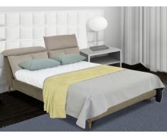 Bett mit Kopfstützen Stoff ASTERIA - 160x200 cm - Taupe