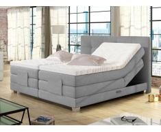 Boxspringbett mit Bettkasten CHIMERE - 2 x 80 x 200 cm - Hellgrau