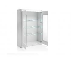 Vitrinenschrank mit LED-Beleuchtung PERCEPTION - 2 Türen - Weiß