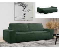 Schlafsofa 4-Sitzer - Cord - Tannengrün - AMELIA