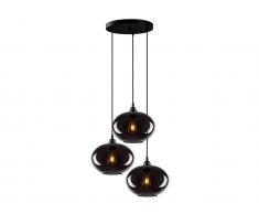 Deckenleuchte SMOKED - Metall & Glas - Höhe verstellbar - H. 40/120 cm - Grau