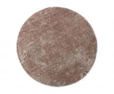 Hochflorteppich rund glänzend - D. 200 cm - Microfaser - Taupe - TAIKO
