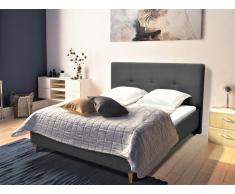 Polsterbett LUCAS - 160 x 200 cm - Stoff - Grau