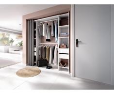 Kleiderschranksystem erweiterbar mit Vorhang - 110/178 cm - Weiß - LONAZA