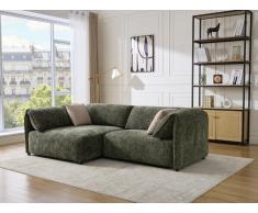 Ecksofa - Ecke links - Strukturstoff - Grün - LOUSOPA von Maison Céphy