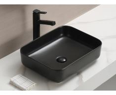 Waschbecken rechteckig - B. 50 cm - Schwarz matt - LAORTINA