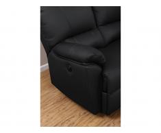Relaxsofa Ledergarnitur elektrisch Marcis 3+2 - Schwarz