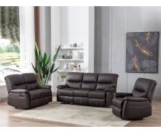 Couchgarnitur Relax 3+2+1 - Kunstleder - Braun - CANBY