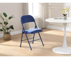 Klappstuhl 6er-Set - Samt & Metall - Blau - ORTENSIA