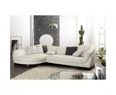 Ecksofa Leder Rundecke Capri II Elfenbein - Ecke Links