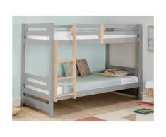 Etagenbett MAXIMILIEN - 2x90x190cm - Kiefernholz - Grau