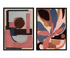 Kunstdruck abstrakt 2er-Set - 50 x 70 cm - Kiefer & Harz - Mehrfarbig - ABSTRATI I & II