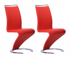 Stuhl Freischwinger 2er-Set Twizy - Rot
