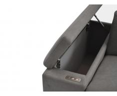 Relaxsofa Ecksofa Samt elektrisch REBECCA - Grau - Ecke Rechts