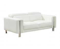 Sofa 2-Sitzer - Kunstleder - Weiß - MAROUA