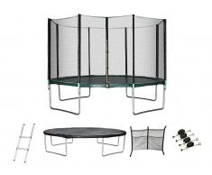 Trampolin mit Netz, Leiter und Verankerungssatz KANGA - D. 366 cm