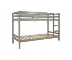 Etagenbett Massivholz ANICET - 2x90x200cm - Kiefer Grau