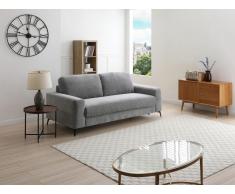Sofa 3-Sitzer - Mit Matratze - Stoff - Grau - DUJARDA.