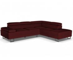 Ledersofa Ecksofa Evanescence - Standardleder - Rot - Sofaecke Rechts