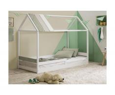Kinderbett Hausbett INDIANA - 90x190 cm - Weiß