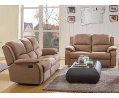 Couchgarnitur Relax 3+2 - Microfaser - Taupe - HERNANI