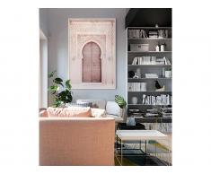 Kunstdruck gerahmt DOOR - 80 x 120 x 2,5 cm - Rosa & Beige