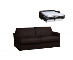 Schlafsofa mit Matratze 3-Sitzer NADOA - Leder - Braun