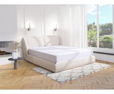 Bett mit Bettkasten - 160 x 200 cm - Bouclé-Stoff - Naturweiß - RUDALI von Maison Céphy