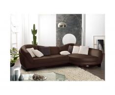 Ecksofa Leder Rundecke Capri II Braun - Ecke Rechts
