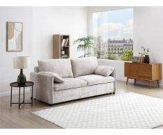 Sofa 3-Sitzer mit Schlaffunktion - Strukturstoff - Beige - ALPARETO