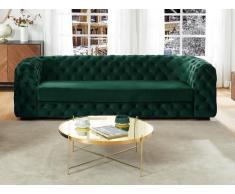 Sofa Chesterfield 3-Sitzer - Samt - Tannengrün - STANLEY