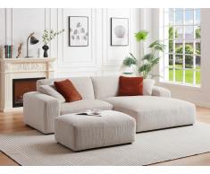 Ecksofa - Ecke rechts - Cord - Beige - TIRONO von Maison Céphy