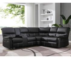 Relax-Ecksofa - Kunstleder - Schwarz - CANBY